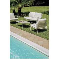Set Montpellier In Alluminio - Corda Beige - Creta