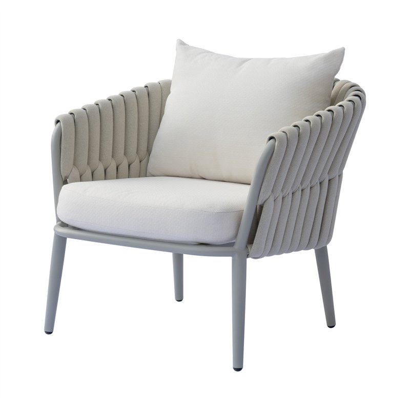 Marbella Aluminium-Set - Beiges Seil - Kreta Greenwood