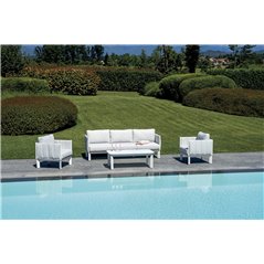 Greenwood Cannes Aluminum Lounge Set - White