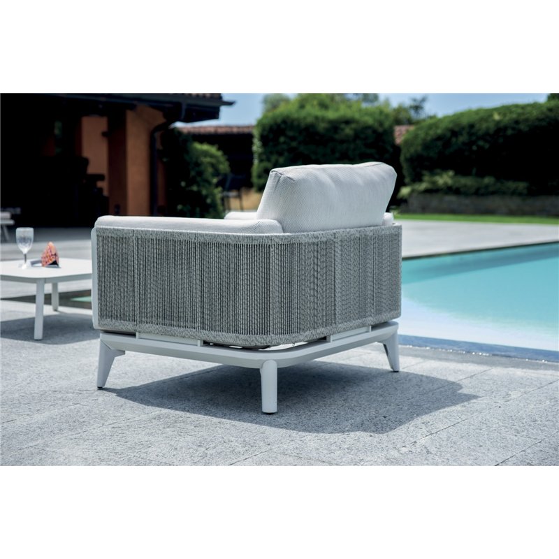 Nantes Aluminium-Set - Graues Rattan - Weiß Greenwood