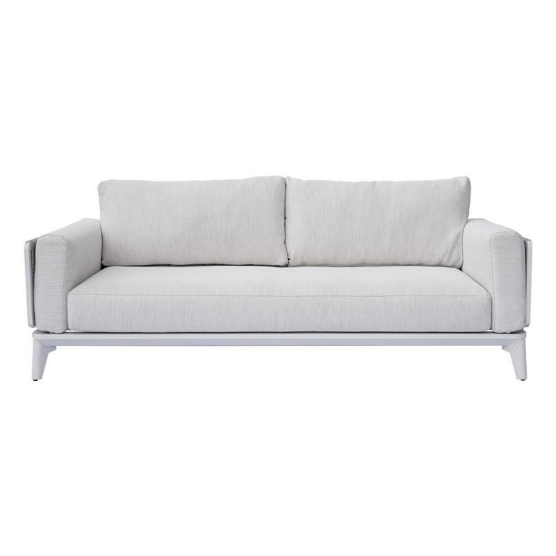 Nantes Aluminium-Set - Graues Rattan - Weiß Greenwood