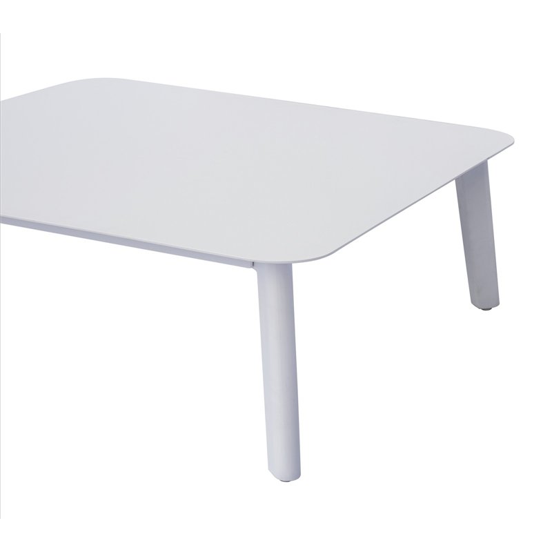 Greenwood Nantes Aluminum Lounge Set - Gray Wicker - White