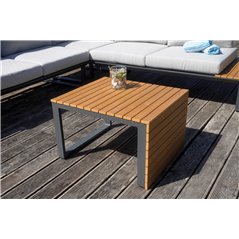 Set Angolare Saint Tropez In Alluminio E Resin Wood - Antracite
