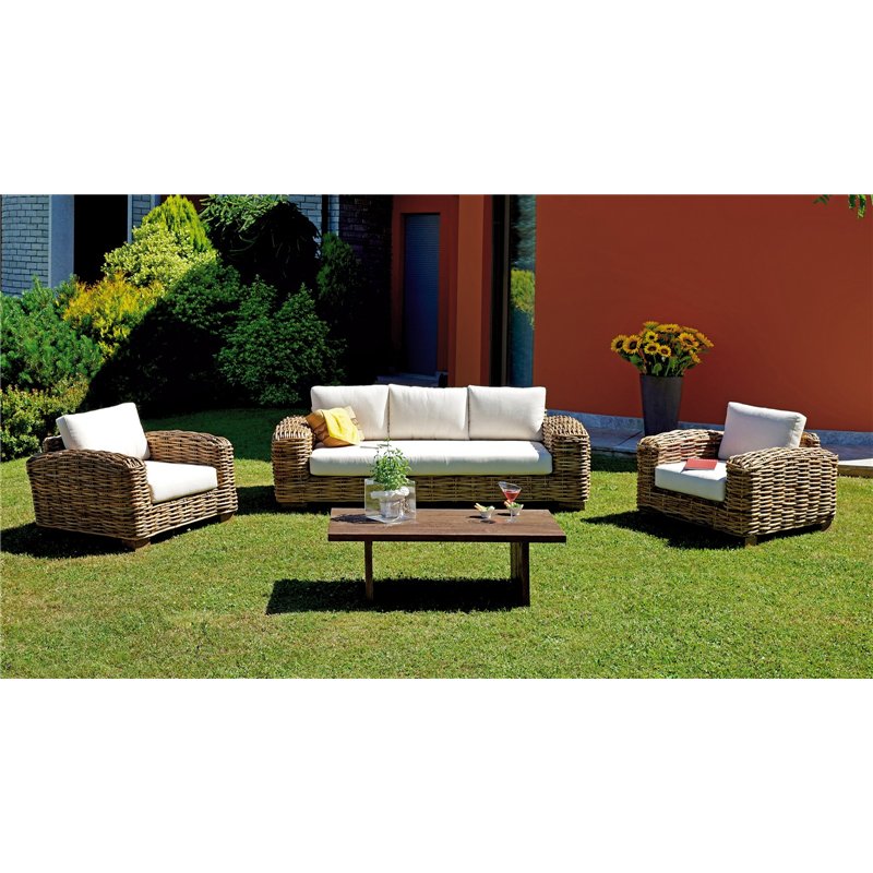 Bangalore-Set aus natürlichem Riesen-Rattan Greenwood