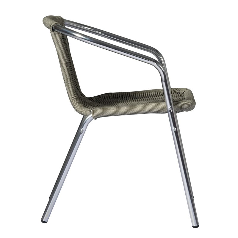 Objektstuhl aus Aluminium und Rattan - Stroh Greenwood