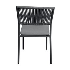 Sedia Modena In Alluminio - Corda Per Esterni Grigia - Antracite