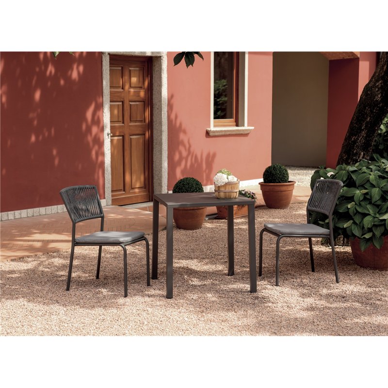 Greenwood Modena Aluminum Garden Chair - Outdoor Rope Gray - Anthracite