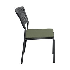 Sedia Modena In Alluminio - Corda Per Esterni Verde - Antracite