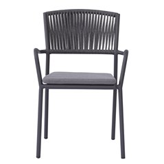 Sedia Modena In Alluminio - Corda Per Esterni Grigia - Antracite