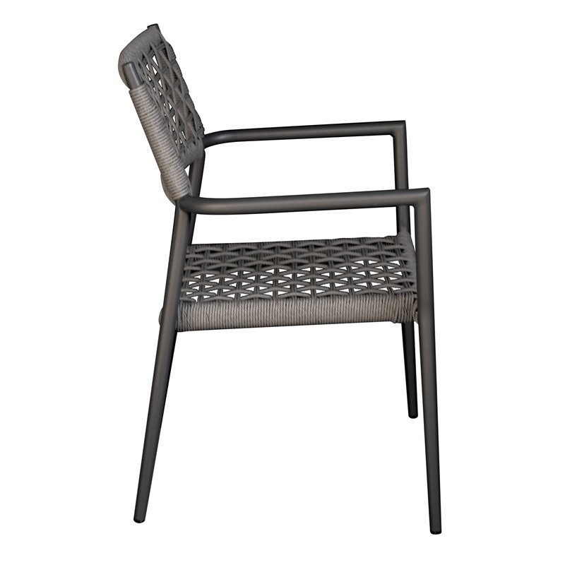 Padova Aluminiumstuhl - Anthrazitfarbenes Rattan - Anthrazit Greenwood