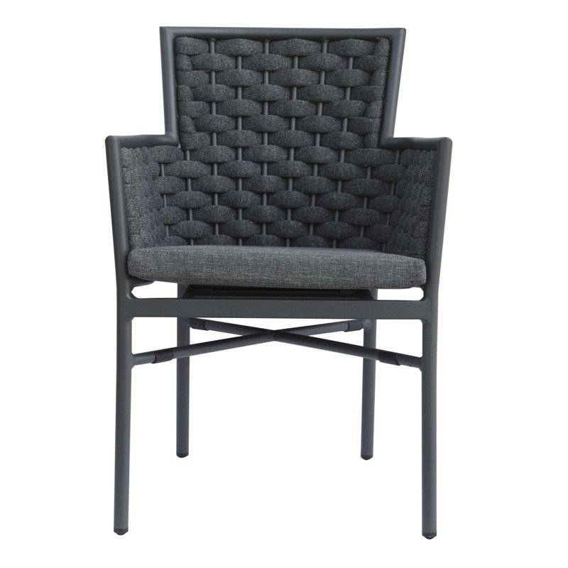 Greenwood Bologna Aluminum Garden Chair - Outdoor Rope Anthracite - Anthracite