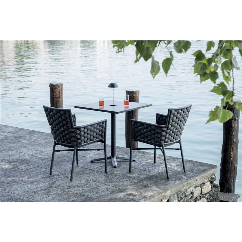 Bologna Aluminiumstuhl - Outdoor-Seil Anthrazit - Anthrazit Greenwood