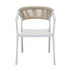 Sedia Lione In Polipropilene Con Fibra Di Vetro - Corda Per Esterni Paglia - Bianco