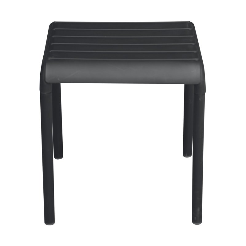 Couchtisch aus Polypropylen mit Fiberglasplatte 45x45 cm - Anthrazit Greenwood