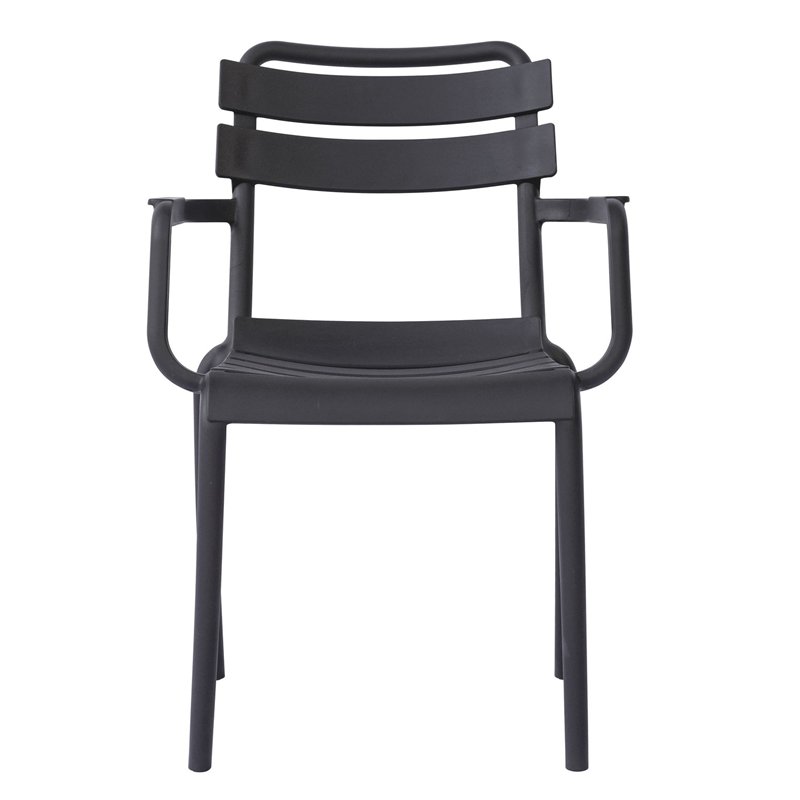 Greenwood Monza Garden Garden Chair with Armrests in Polypropylene with Fiberglass - Anthracite