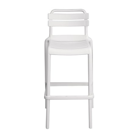 Sgabello Monza In Polipropilene Con Fibra Di Vetro - Bianco