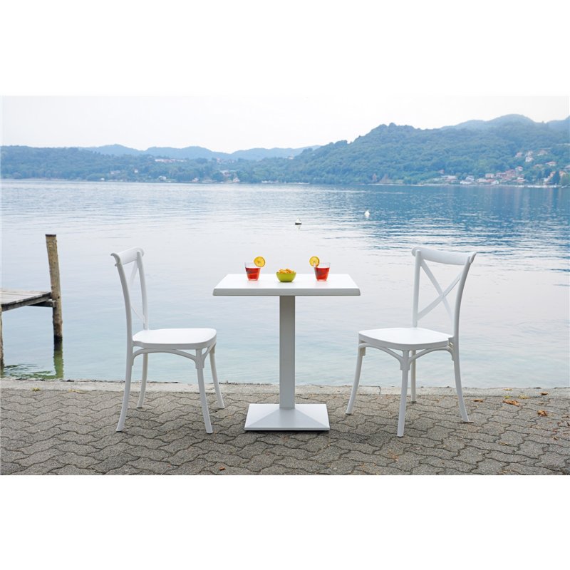 Trattoria-Stuhl aus Polypropylen-Fiberglas - Weiß Greenwood