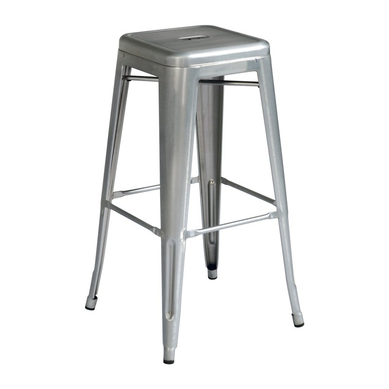 Blechhocker - Silber - Stapelbar Greenwood