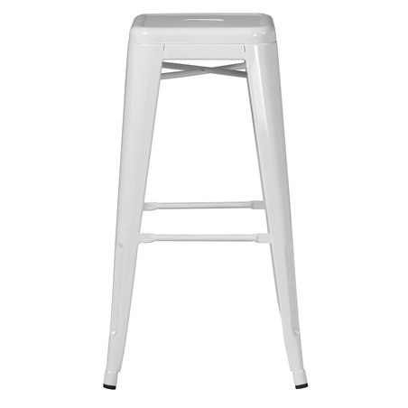 Sgabello In Lamiera - Avorio - Impilabile