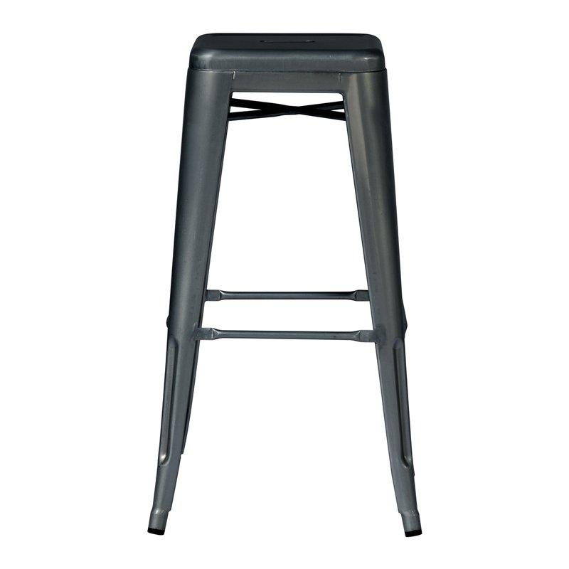 Greenwood Sheet Metal Stool - Lead - Stackable