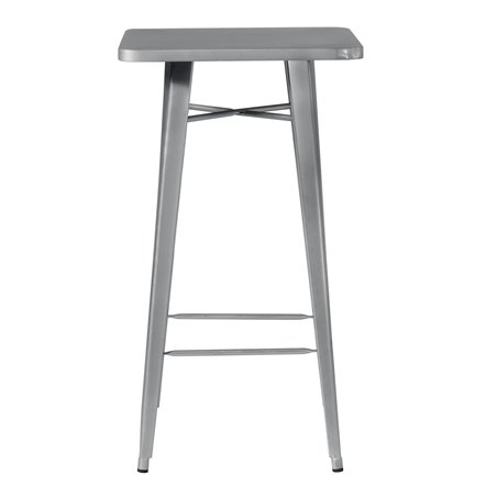 Tavolo Alto In Lamiera 60x60 cm - Silver