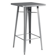 Tavolo Alto In Lamiera 60x60 cm - Silver