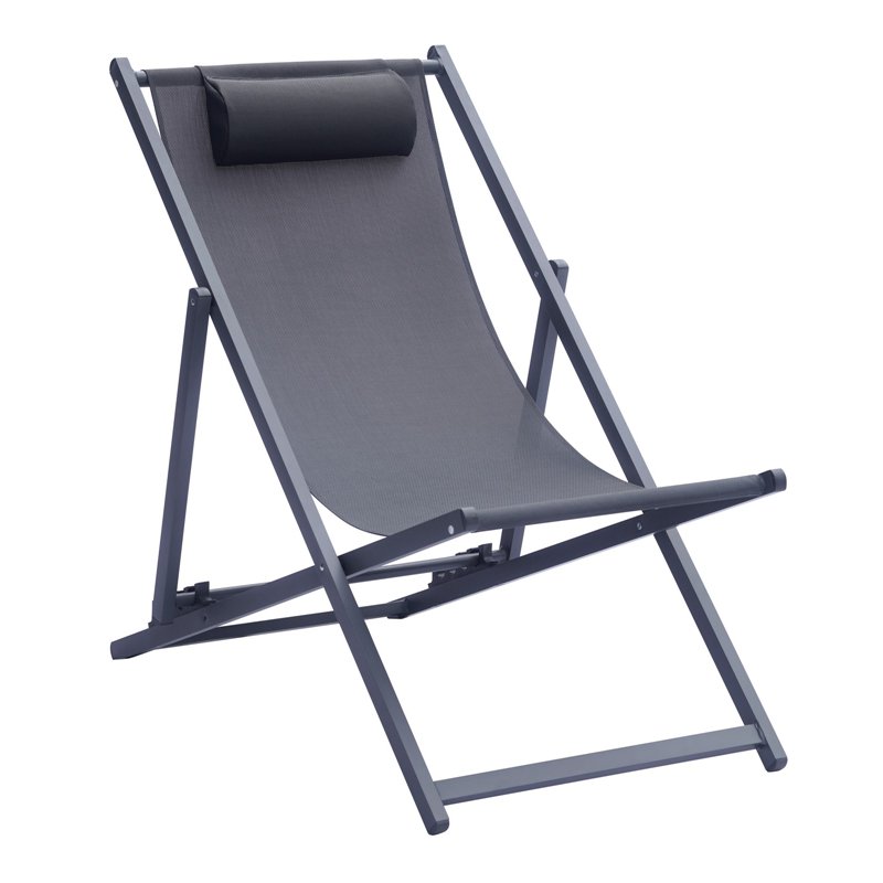 Greenwood Aluminum Beach Garden Chair - Anthracite Textilene - Anthracite