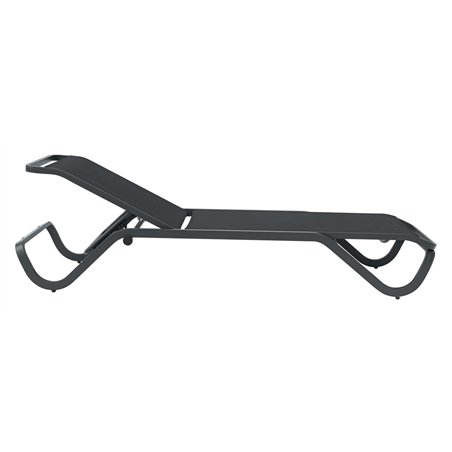 Lettino Vieste In Alluminio - Textilene Grigio - Antracite