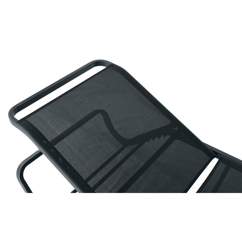 Greenwood Vieste Aluminum Sunbed - Gray Textilene - Anthracite