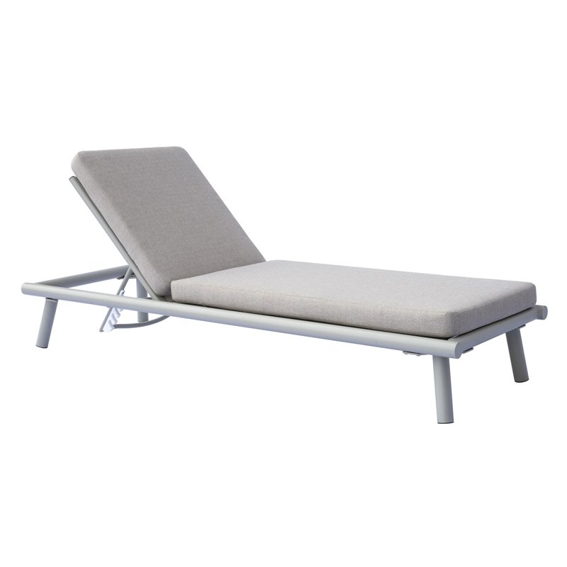 Taormina Aluminium-Sonnenliege - Sand Textilene - Beige Kissen - Kreta Greenwood