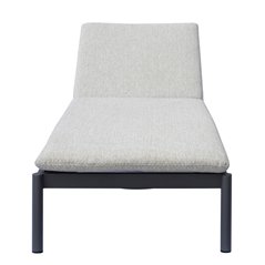 Lettino Porto Cervo In Alluminio - Textilene Grigio - Cuscino Ecru' - Antracite