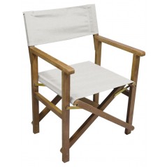 Capri Regiestuhl in Robinia - Ecru Canvas - Klappbar Greenwood