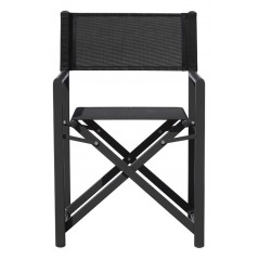 Greenwood Paros Directors Garden Chair in Aluminum - Black Textilene - Anthracite