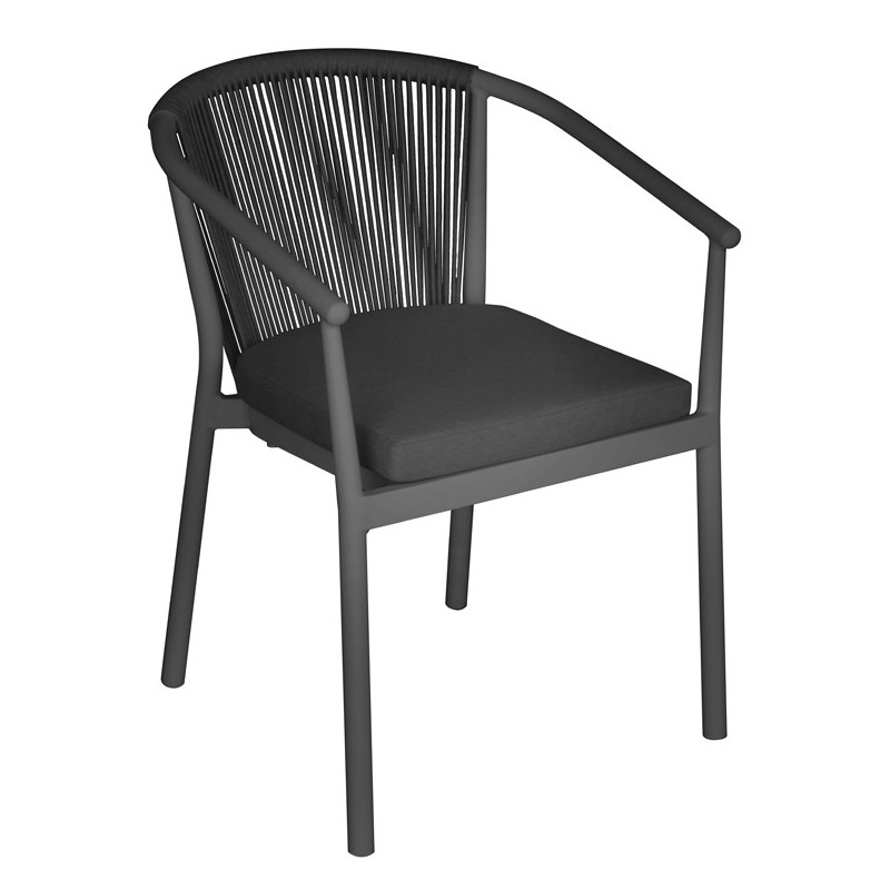 Greenwood Verona Aluminum Garden Chair - Outdoor Rope Anthracite - Anthracite