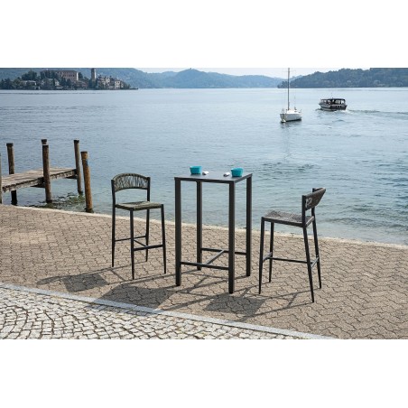 Iseo Hochtisch aus Stahl 70x70 cm - Anthrazit Greenwood