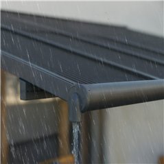 Canopia Sierra Cabrio Pergola Addossata in Alluminio 3X7.4 m Grigio - Pannelli Ombreggianti Mobili