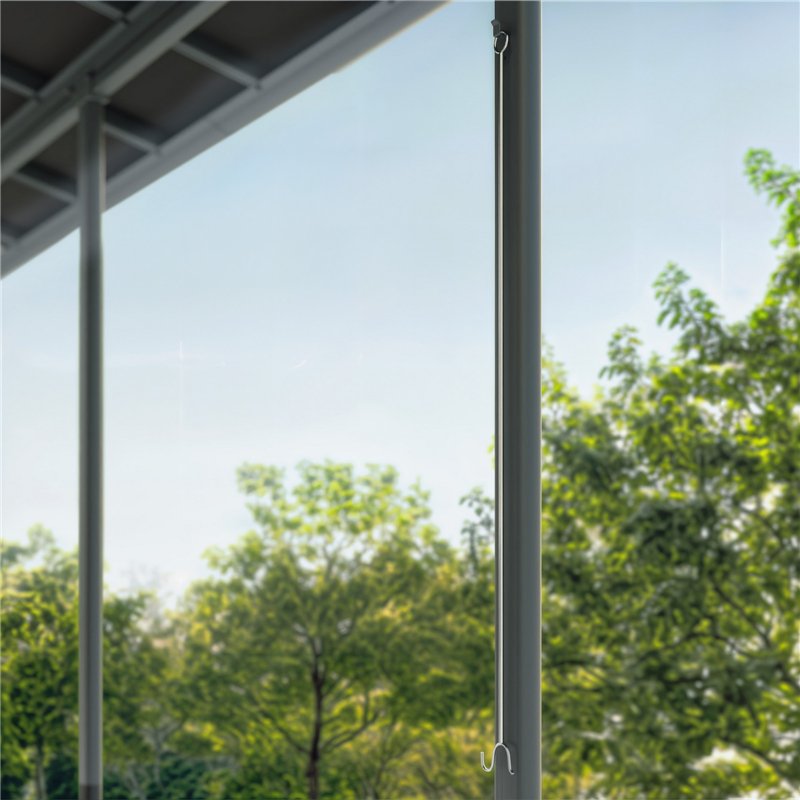 Canopia Sierra Cabrio Wandmontierte Aluminium-Pergola 3x9.7 m Grau – Verstellbare Beschattungspaneele