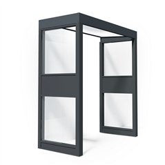 Canopia Sophia Pensilina Da Esterno 215X95 cm + 2x Parete laterale - Grigio Opal Bianco