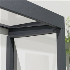 Canopia Sophia Pensilina Da Esterno 160X95 cm + Parete laterale- Grigio Trasparente