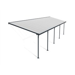 Canopia Feria Pergola Addossata in Alluminio 3X10.9 m Grigio