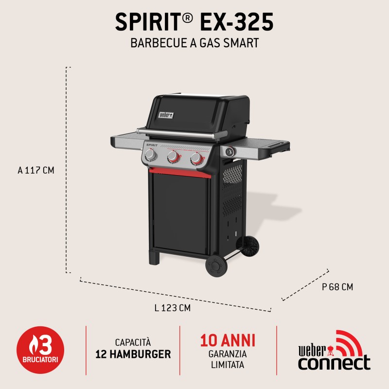 Weber Gas Barbecue Spirit EX-325 Black Cod. 1502124 Weber Gas Barbecue Spirit EX-325 Black Cod. 1502124
