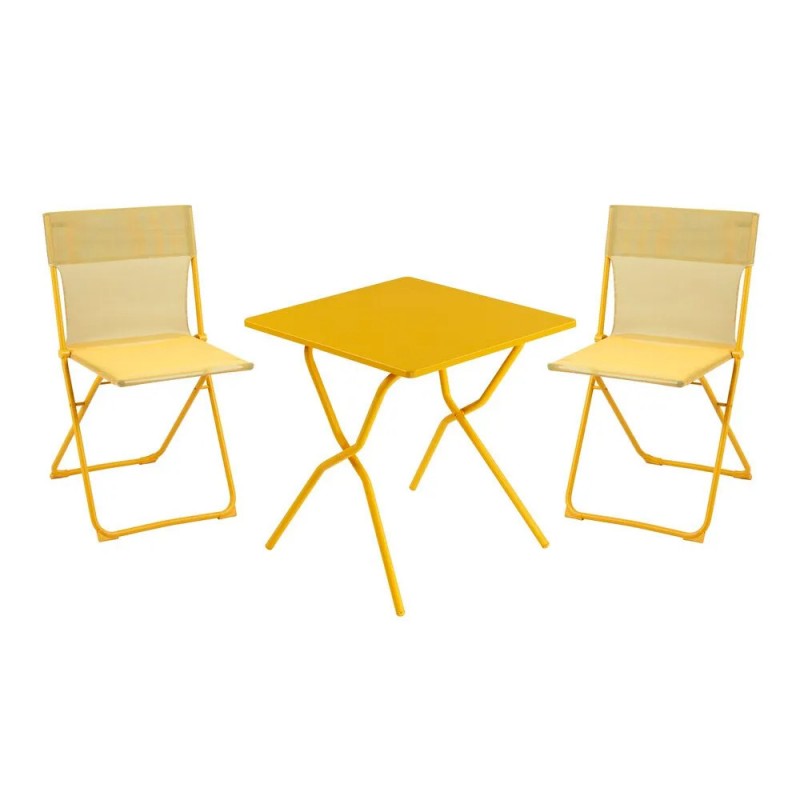 Set con Tavolo e 2 sedie BALCONY 64 x 70 cm colore Miel LaFuma Set con Tavolo e 2 sedie BALCONY 64 x 70 cm colore Miel LaFuma