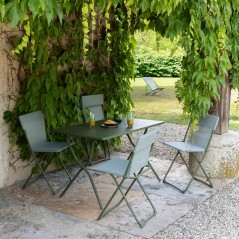 Set con Tavolo e 4 sedie BALCONY 120 x 70 cm colore Moss LaFuma