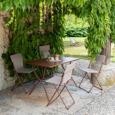 Set con Tavolo e 4 sedie BALCONY 120 x 70 cm colore Canyon LaFuma