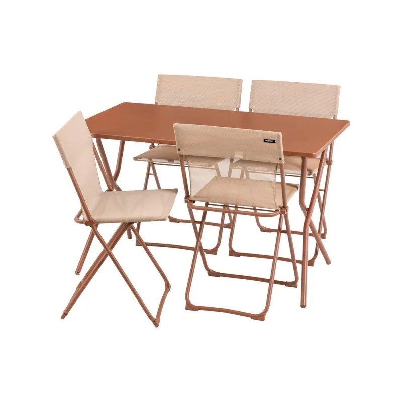 Set con Tavolo e 4 sedie BALCONY 120 x 70 cm colore Canyon LaFuma Set con Tavolo e 4 sedie BALCONY 120 x 70 cm colore Canyon LaFuma