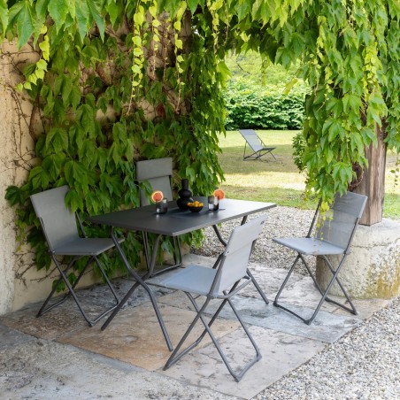 Set con Tavolo e 4 sedie BALCONY 120 x 70 cm colore Titane LaFuma