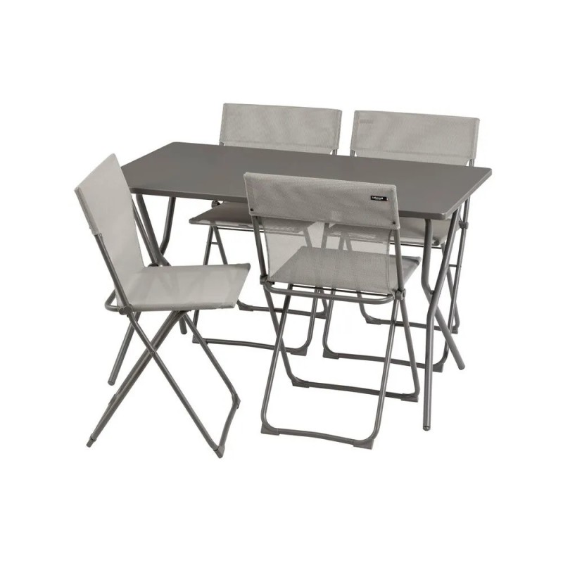 Set con Tavolo e 4 sedie BALCONY 120 x 70 cm colore Titane LaFuma Set con Tavolo e 4 sedie BALCONY 120 x 70 cm colore Titane LaFuma