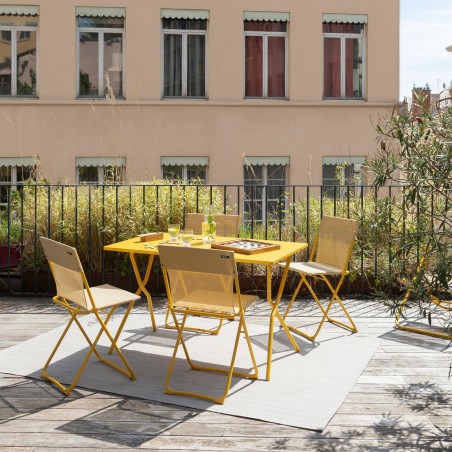 Set con Tavolo e 4 sedie BALCONY 120 x 70 cm colore Miel LaFuma