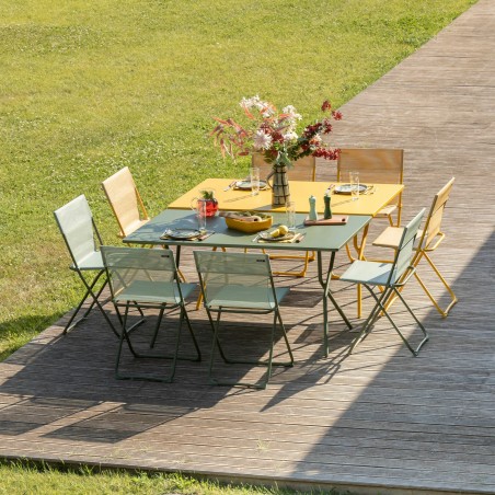 Set con Tavolo e 6 sedie BALCONY 140 x 80 cm colore Moss LaFuma