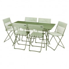 Set con Tavolo e 6 sedie BALCONY 140 x 80 cm colore Moss LaFuma